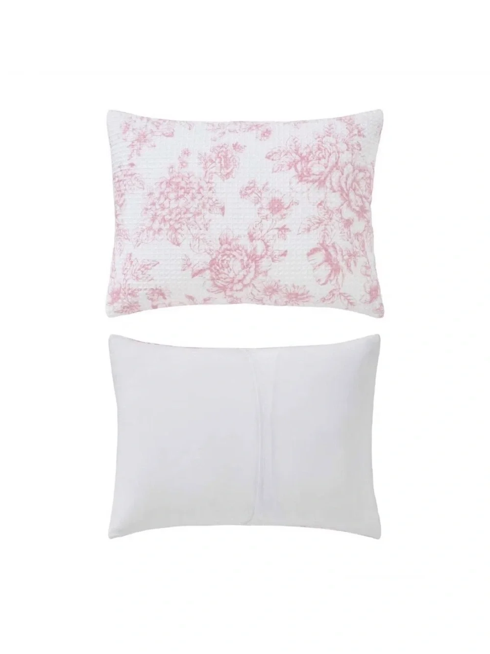 Laura Ashley Blush Pink Floral Delphine Waffle TWIN Comforter Set